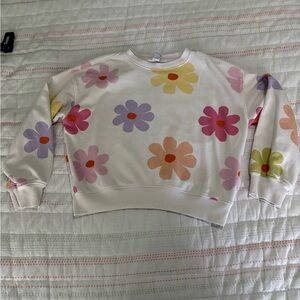 Floral Print Girls Sweatshirt